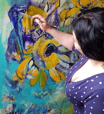 Anna Soghomonyan in the Studio