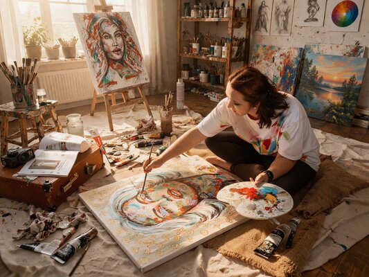 Tattiana Yelistratava in the Studio