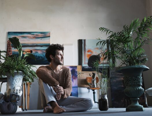 Giovanni Sanesi in the Studio