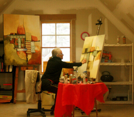 Lynn Mayes in the Studio