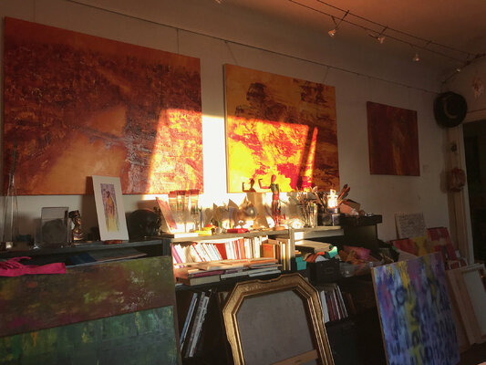 Gerlinde Kosina in the Studio: herbstlicht.  im atelier 6.11.2021-  fast ein neues bild