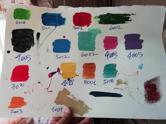 Alessandro Piras in the Studio: I need to gather all of these color samples to make a color palette checklist before painting.