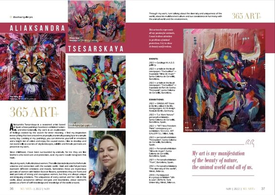Aliaksandra Tsesarskaya in the Studio: 365art + / magazine in Tokio, Japon