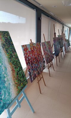 Aliaksandra Tsesarskaya in the Studio: Solo exhibición " La Mare Natura" centr Civic can Baruta, Santa Coloma de Cervelló, Barcelona, Spain