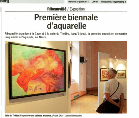 Michèle Loussouarn in the Studio: Tableau primé pendant la "Biennale d'aquarelle" à Ribeauvillé France