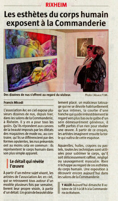Michèle Loussouarn in the Studio: Article du journal L'Alsace France avec deux de mes tableaux exposés