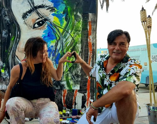 Franck Sastre in the Studio: Nos visages sont le reflet fidèle de se sentir très heureux de peindre et de rechercher des nouveaux défis dans la peinture.