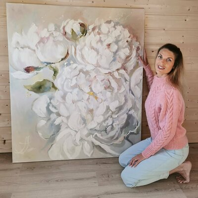 Annet Loginova in the Studio: Large peonies pictures is my favourite theme