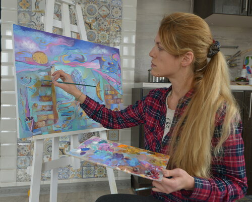 Annet Loginova in the Studio