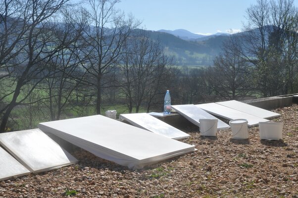 Anne Baudequin in the Studio: Drying of the canvases on the artist's terrace