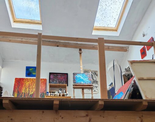 Sally Churcher in the Studio