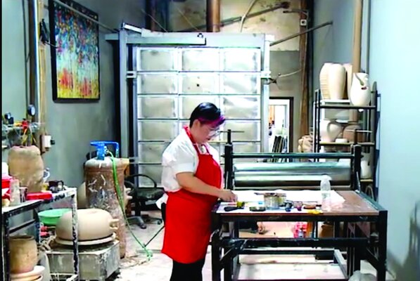Thuy Nguyen in the Studio