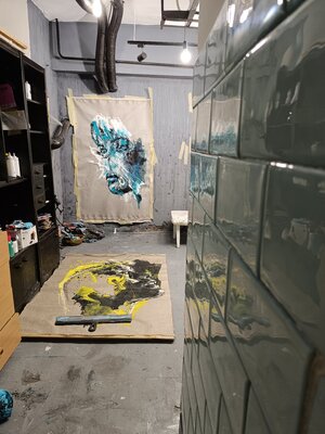 Viktoriia Kartashova in the Studio: Im my studio at  ART ACADEMY OF CONTEMPORARY ART  named by Salvador Dali in Kyiv, Ukraine