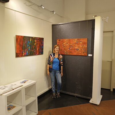 Montse Barberà Pujol in the Studio: 2023 Pietra Angolare - Divulgarti Group, Gallery (June 2023) Genova, Italy