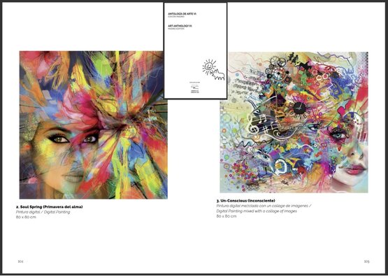 Simona Elia in the Studio: My art in the ART ANTHOLOGY BOOK BY THE PRESTIGIOUS INTERNATIONAL GUTO AJAYU CULTURE (Guto Ajayu has exhibited internationally at venues such as the Venice Biennale, the National Museum of Art in Bolivia, the Tambo Quirquincho Museum, the Ducal Palac