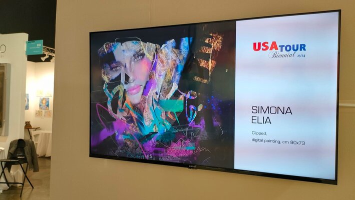 Simona Elia in the Studio: My painting Clipped at Usa Tour '23/'24
