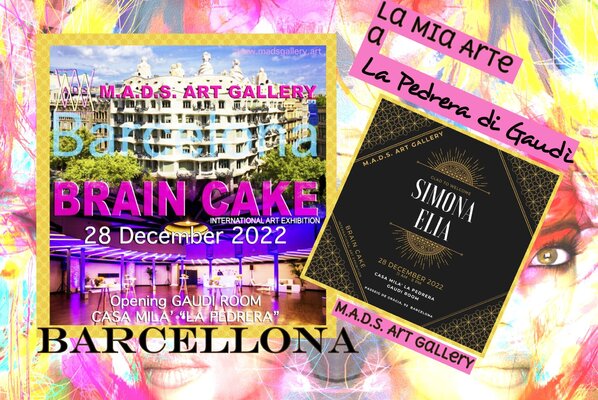 Simona Elia in the Studio: My art @ Casa Milà- La Pedrera by Gaudì- organized by M.A.D.S. Art Gallery based in Milan