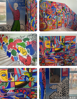 Rosario Annunziata in the Studio: Il murales è stato realizzato in collaborazione con istituzioni pubbliche per promuovere l'inclusione .
