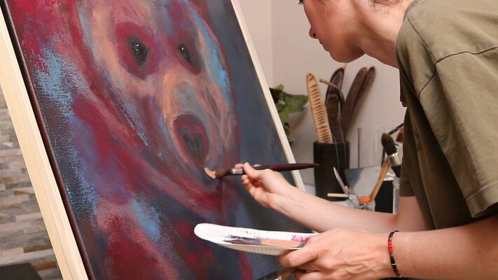 Morgane Lemaire in the Studio: Vue d'atelier - Peinture