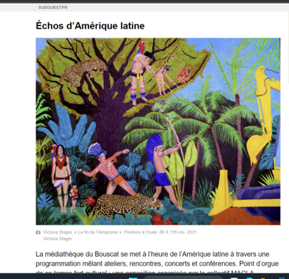 Victoria Stagni in the Studio: Journal Sud-Ouest- Article du 3/02/2026 d'Anna Maisonneuve