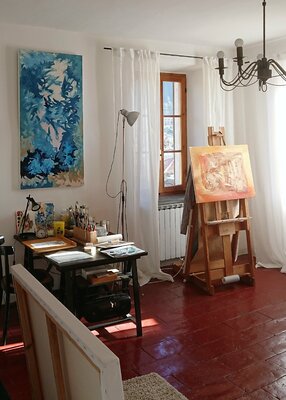 Klaus Feuchtinger in the Studio: Atelier des Künstlers in Brezzo di Bedero