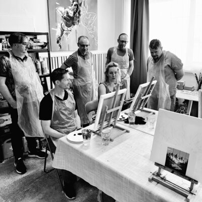 Gabriela Holcer in the Studio: In my studio with my students.