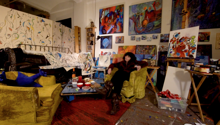 Nathalie Gribinski in the Studio: Nathalie in her studio