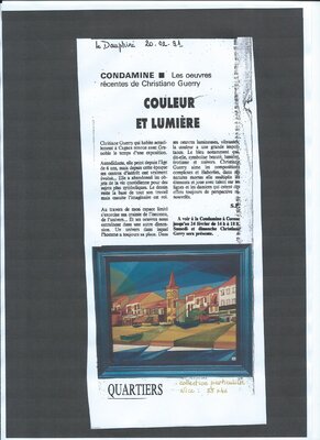 Christiane Guerry in the Studio: EXPOSITION A CORENC (ISERE)