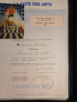 Christiane Guerry in the Studio: Grand Prix de la Côte des Arts Hommage à Jean Cocteau