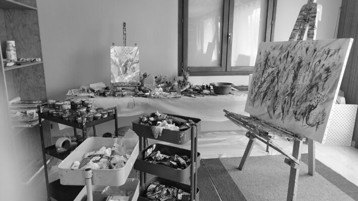 ÂME SAUVAGE in the Studio: Atelier de l'artiste peintre