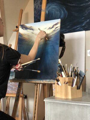 Alesia Yeremeyeva in the Studio