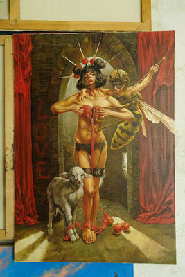 Andrii Zhukov in the Studio: A painting in the studio