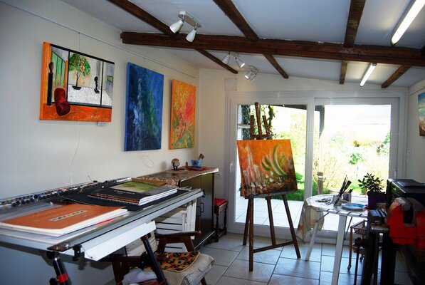 Marie-Claude ELLHËA in the Studio: Atelier de peinture Ellhëa - exposition de tableaux