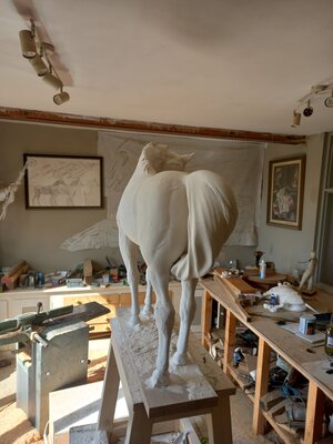Barry Davies RCA in the Studio: Modelling a thoroughbred horse in plaster