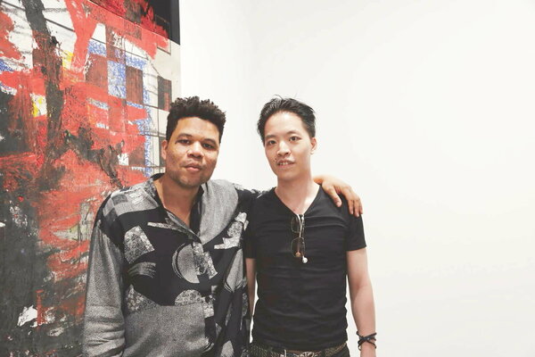 Michael Andrew Law Cheuk Yui in the Studio: Michael Andrew Law and Oscar Murillo