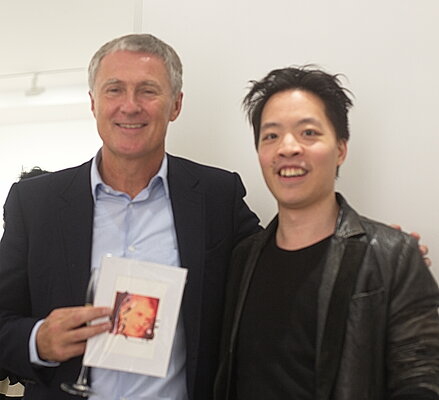 Michael Andrew Law Cheuk Yui in the Studio: Michael Andrew Law and Mr. David Zwirner (Owner of David Zwirner Gallery).