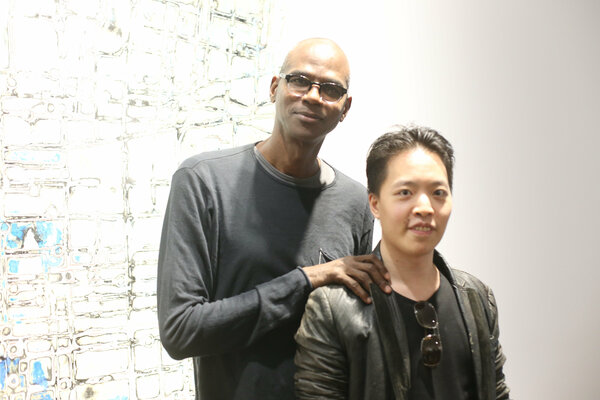 Michael Andrew Law Cheuk Yui in the Studio: Michael Andrew Law and Mr. Mark Bradford.
