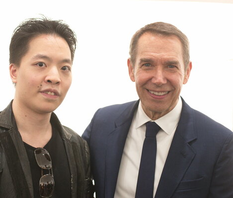 Michael Andrew Law Cheuk Yui in the Studio: Michael Andrew Law and his mentor Jeff Koons.