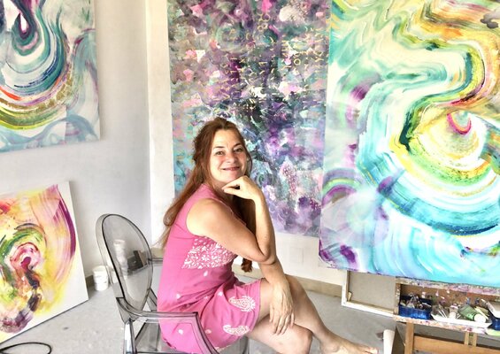 Eva Konya in the Studio
