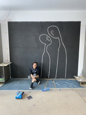Tatiana Harizanova in the Studio: Custom project  230/290 cm. cement plaster and paints