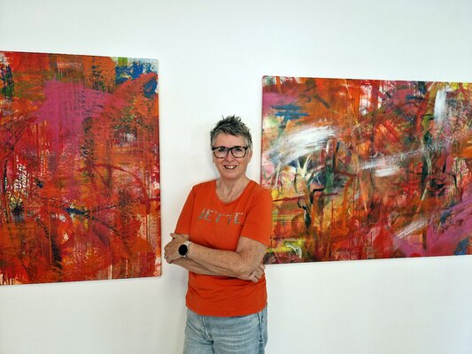 Petra Kohns-Merges in the Studio: Aus meiner Ausstellung in meinem Kunstfenster 2024 / 2025 in Latsch - Italien