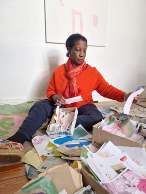 Claudette Griffiths in the Studio