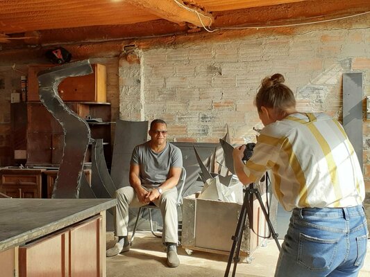 Aramís Justiz in the Studio: Entrevistado para Singulart en mi estudio