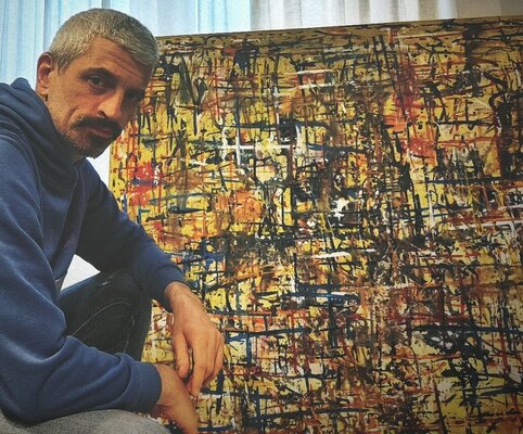 Renzo Buggiani in the Studio: "Abstraction Number 7, 2024" & me