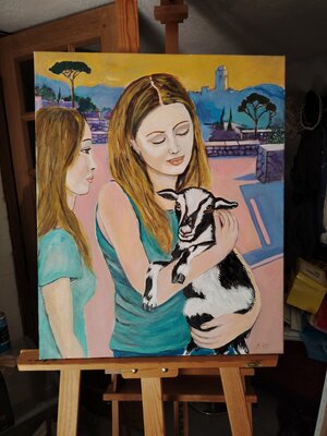 Muriel Ho Paintings in the Studio: "Les deux amies" sur le chevalet juin 2026