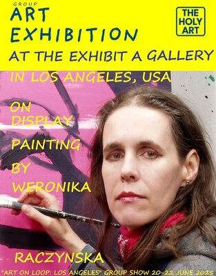 Weronika Raczynska in the Studio: News from the Studio: Weronika Raczynska at the "Art On Loop: Los Angeles" digital mixed reality group show at the Exhibit A Gallery in Los Angeles, United States in 2025.