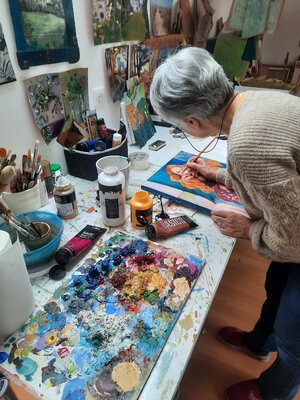 Anne-Marie Molénat-Ponté in the Studio