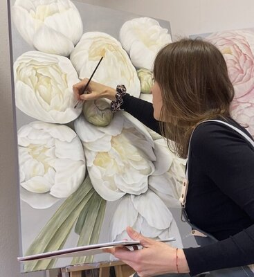 Olga Valenzuela in the Studio