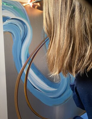Laura Stauder in the Studio
