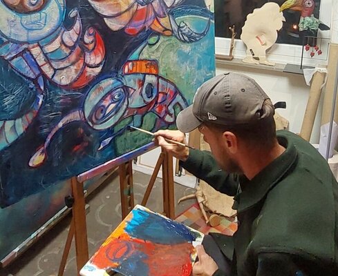 Georges de Groot in the Studio